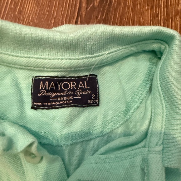 Mayoral Green Polo Shirt Casual Cotton Blend - Picture 2 of 3